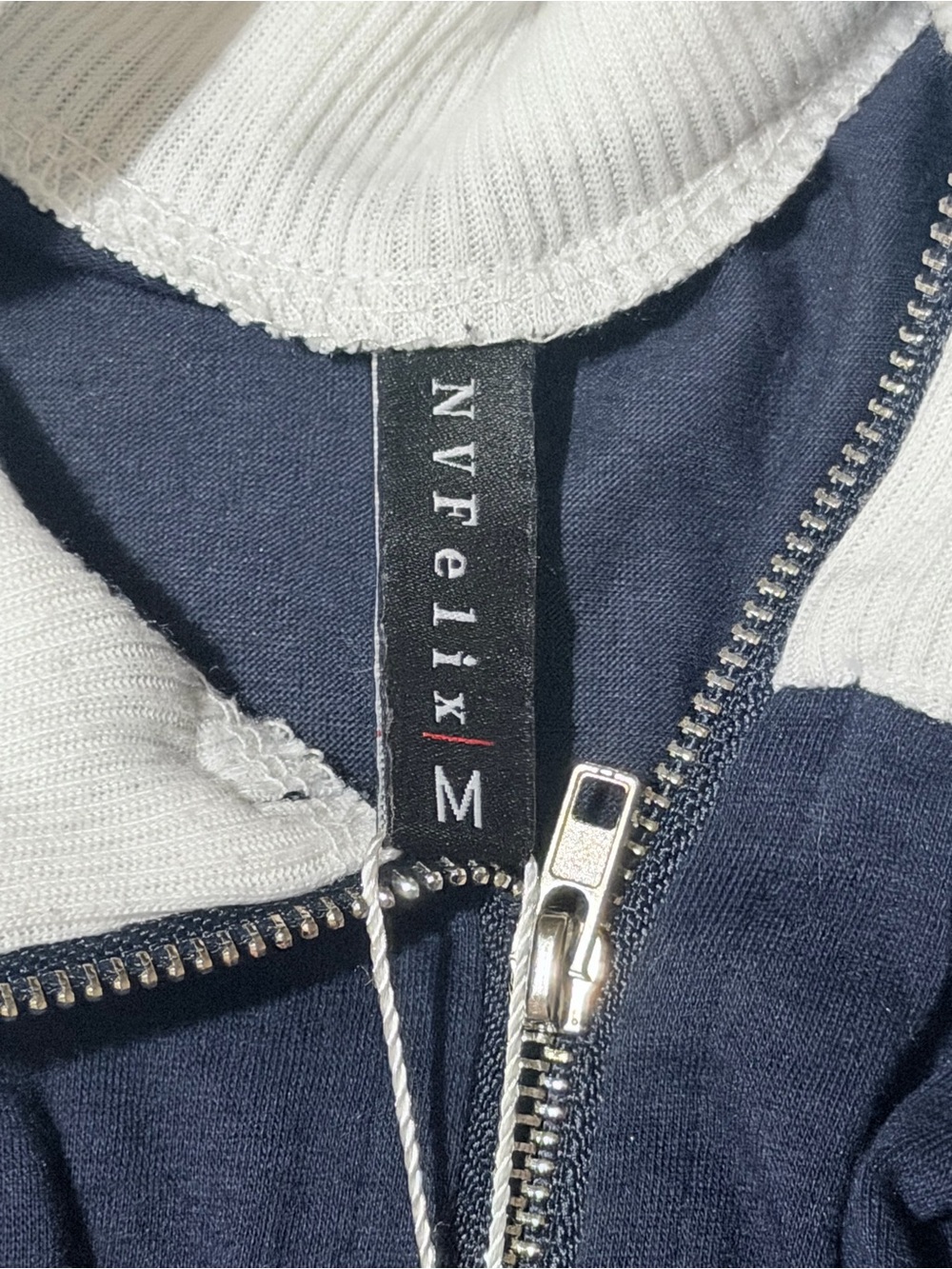 Black & White Zip-Front Varsity Jacket with Graphic Panels - Picture 4 of 7